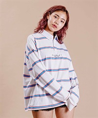 2.4万♡超美品♡ レザレクション 2024年 半袖 ポロシャツ レディース L ELEMENT/エレメント レディース 長袖ポロシャツ ボーダー柄