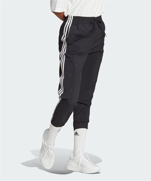 adidas/アディダス エッセンシャルズ スリーストライプス ウーブン 7/8丈 パンツ ETT59(BK/WT-M)