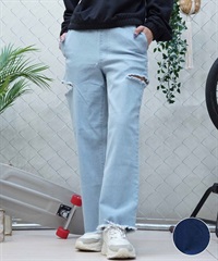 ELEMENT エレメント レディース ダメージデニム フレアパンツ カットオフデニム BE023-716