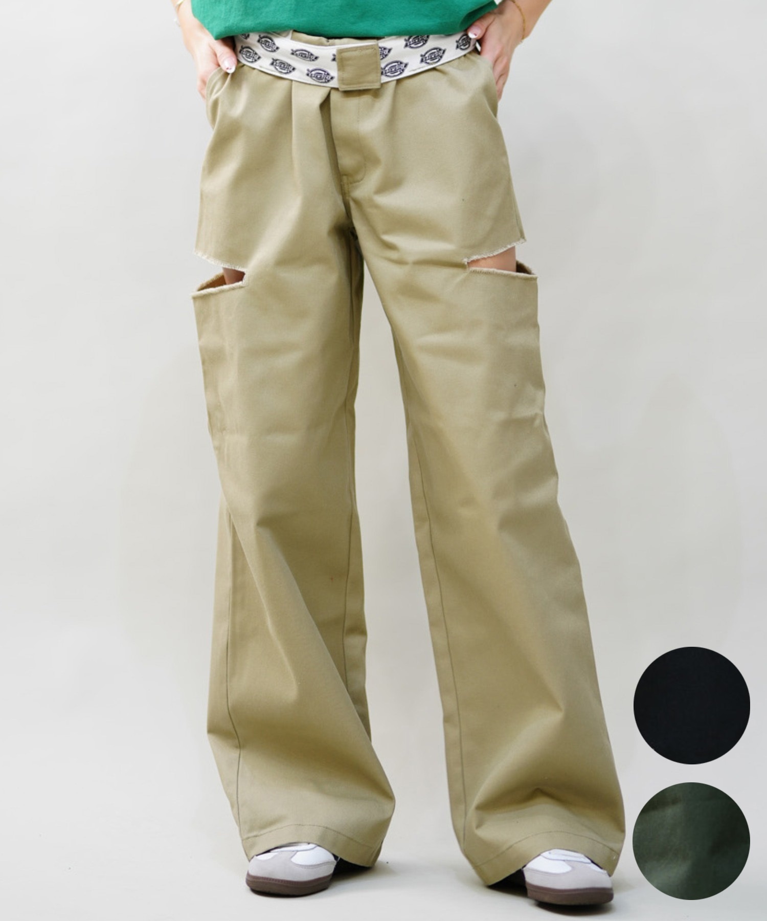 Dickies ディッキーズ レディース サイドカット チノパンツ ワークパンツ 80488300 ムラサキスポーツ限定(74BE-M)