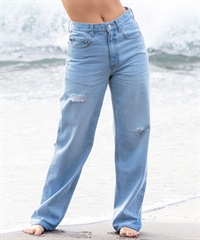 BILLABONG ビラボン STRAIGHT DAMEGE DENIM ストレート ダメージ デニム レディース ロングパンツ BE013-706