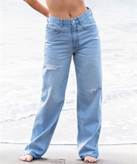 BILLABONG ビラボン STRAIGHT DAMEGE DENIM ストレート ダメージ デニム レディース ロングパンツ BE013-706