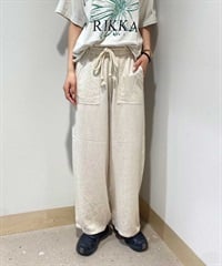 RIKKA FEMME リッカファム レディース ロンパン ロングパンツ リネン ストレートパンツ RF24SS19(IVO-FREE)