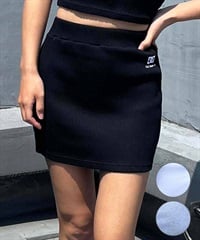 DC ディーシー レディース ショートスカート ミニスカート リブ ワンポイント 刺繍ロゴ セットアップ対応 LSK242302