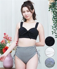 LAETITIA レリッタ 水着 レディース バンドゥビキニ ハイウエスト ギンガムチェック 441201
