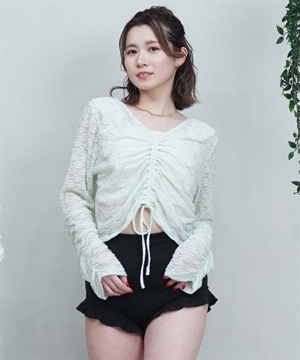 LAETITIA レリッタ レディース 水着 シアー長袖付き3点セット ビキニ フレアビキニ ２WAY 442401