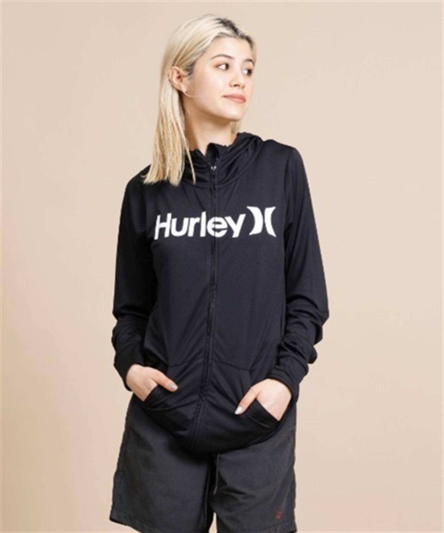 Hurley ハーレー WRG2320015 レディース ラッシュガード 長袖 ジップアップ パーカー UVカット 水陸両用 ユーティリティ KX1 E11(WT-S)