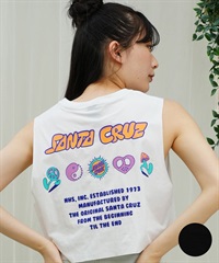 SANTACRUZ サンタクルーズ レディース ラッシュガード タンクトップ ショート丈 水陸両用 ユーティリティ UVカット 502242637 ムラサキスポーツ限定(BLACK-M)