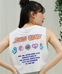 SANTACRUZ サンタクルーズ レディース ラッシュガード タンクトップ ショート丈 水陸両用 ユーティリティ UVカット 502242637 ムラサキスポーツ限定(WHITE-M)