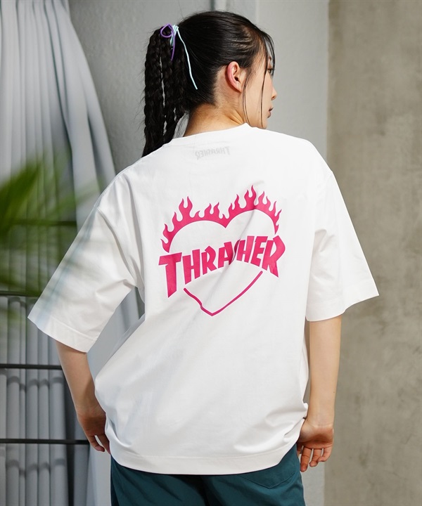 THRASHER スラッシャー レディース ラッシュガード 半袖 Tシャツ 水陸両用 オーバーサイズ ユニセックス ムラサキスポーツ限定 TC-003