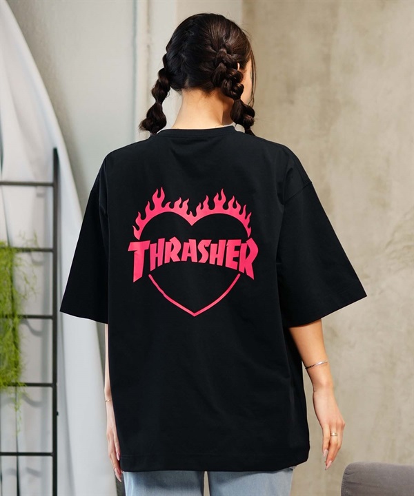 THRASHER スラッシャー レディース ラッシュガード 半袖 Tシャツ 水陸両用 オーバーサイズ ユニセックス ムラサキスポーツ限定 TC-003