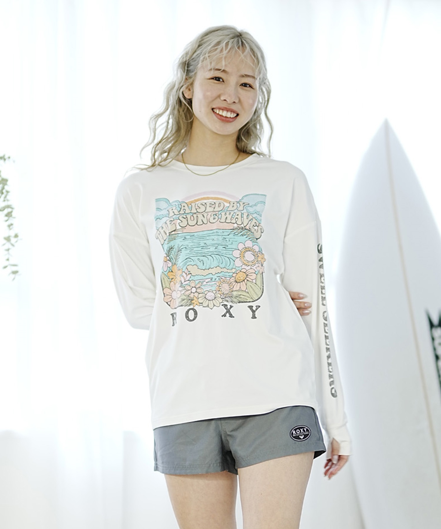 ROXY ロキシー UT/LSRLY241039 RLY241039 レディース水着 ラッシュガード(WHT-M)