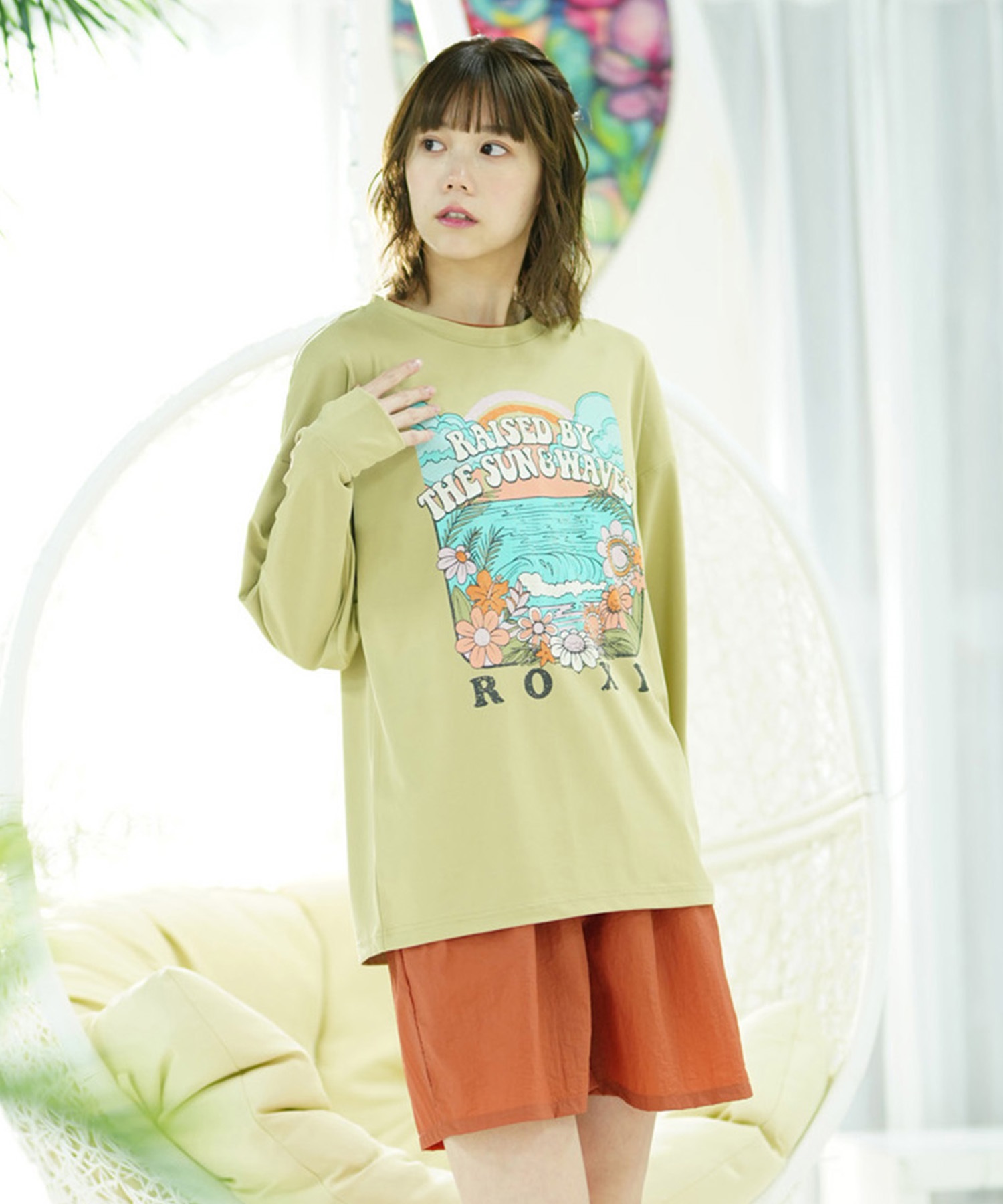 ROXY ロキシー UT/LSRLY241039 RLY241039 レディース水着 ラッシュガード(BEG-M)