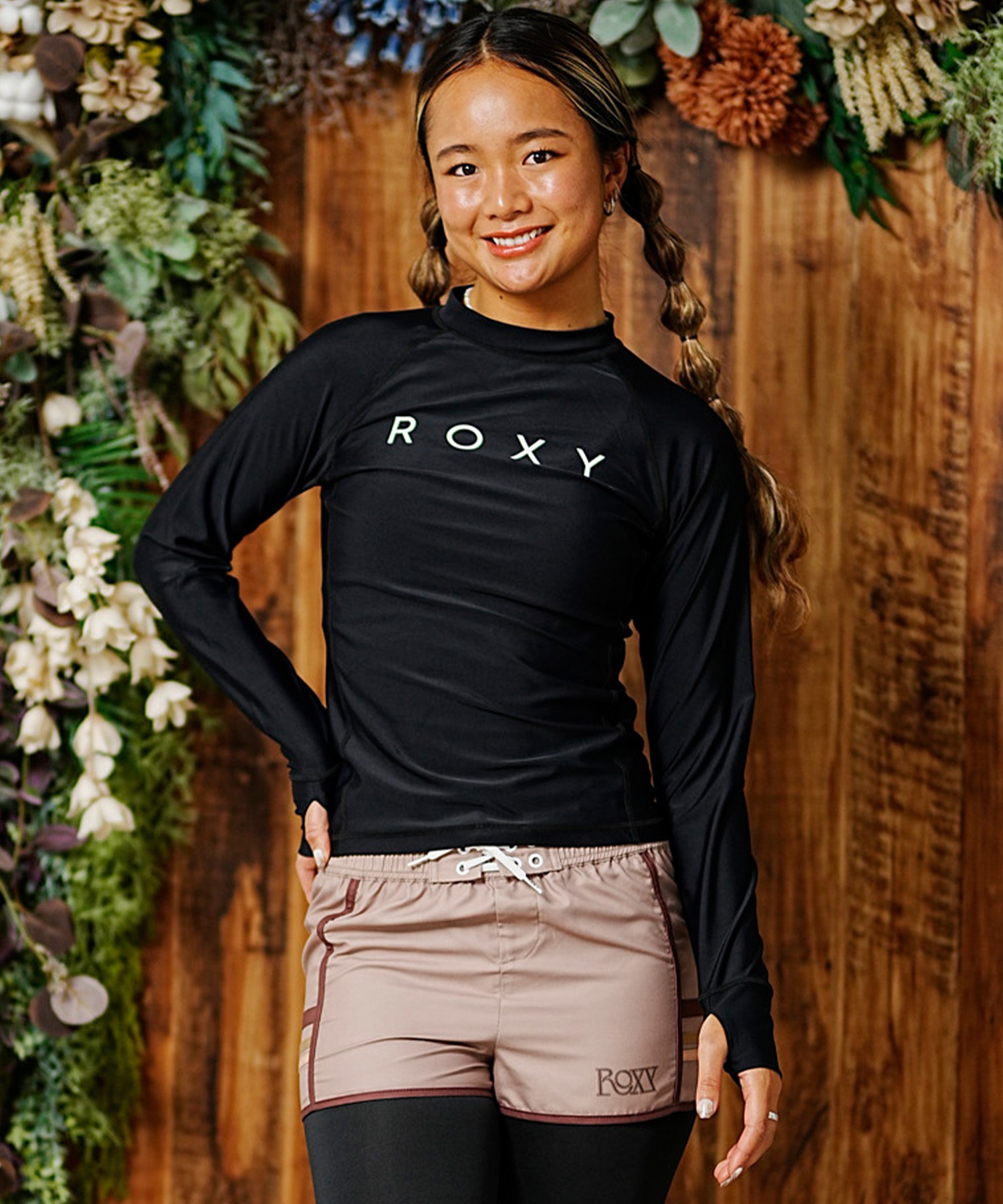 【クーポン対象】ROXY ロキシー L/S  RLY245034 レディース水着 ラッシュガード(BLK-S)