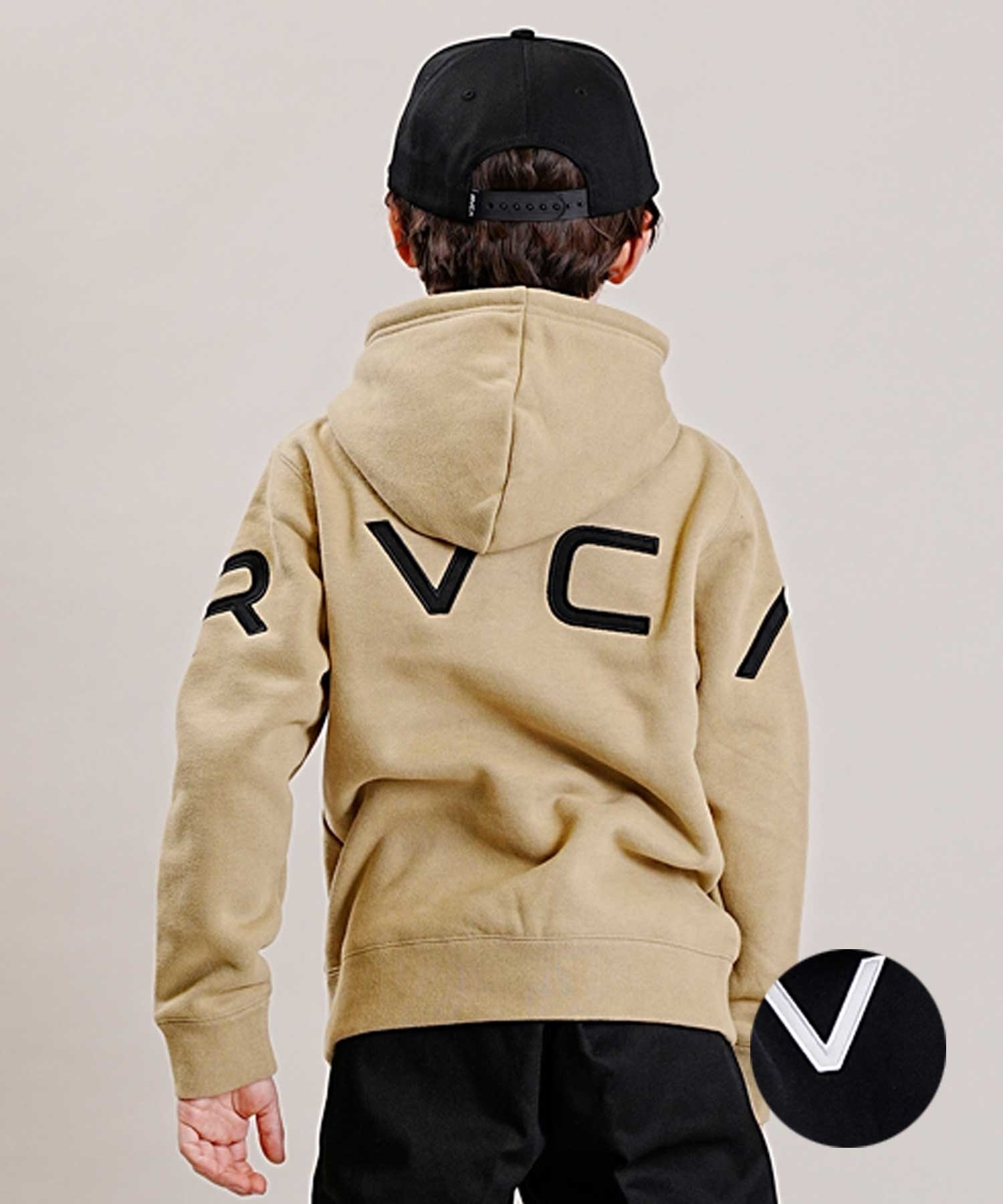 RVCA/ルーカ FAKE RVCA HOODIE キッズ ジュニア パーカー バックプリント BD046-158(KHA-130cm)