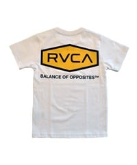【マトメガイ対象】RVCA ルーカ キッズ 半袖 Tシャツ ワイドシルエット ロゴ 親子コーデ BE045-225(WHT-130cm)
