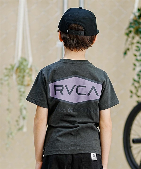 【マトメガイ対象】RVCA ルーカ キッズ 半袖 Tシャツ ワイドシルエット ロゴ 親子コーデ BE045-225