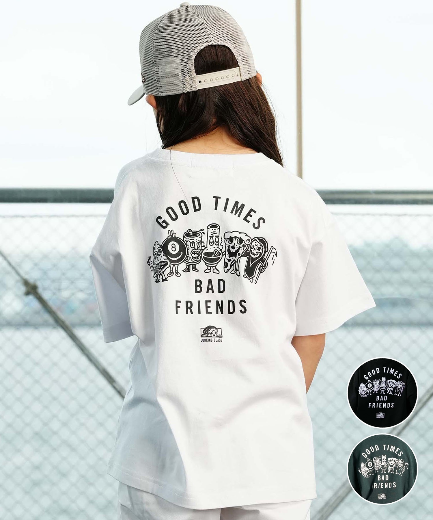 【ムラサキスポーツ限定】 LURKING CLASS ラーキングクラス GOOD TIME 2 TEE キッズ 半袖 Tシャツ ST24STM02K(FGN-130cm)