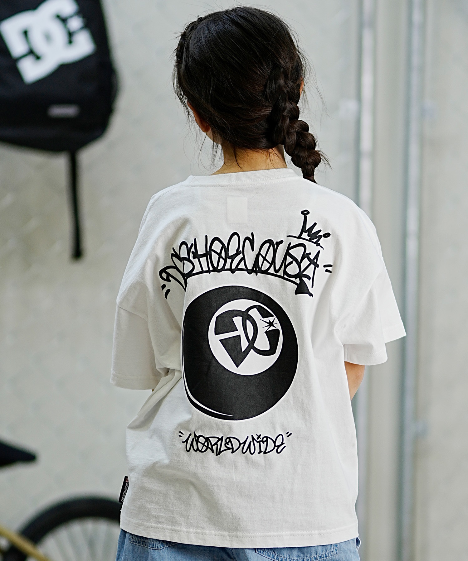 ずっと気になってた キッズ ディーシー DC Tシャツ バックプリント 8ボール 半袖 スケートボード