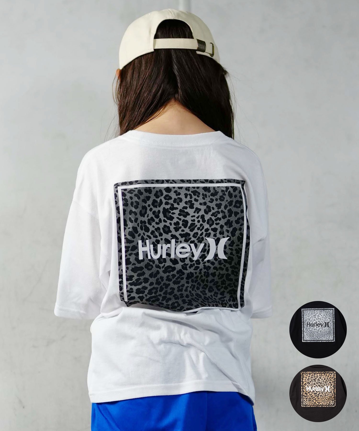Hurley ハーレー BOYS OVERSIZE LEOPAD SQUARE SHORT SLEEVE TEE  キッズ 半袖 Tシャツ BSS2431003(BLK-130cm)