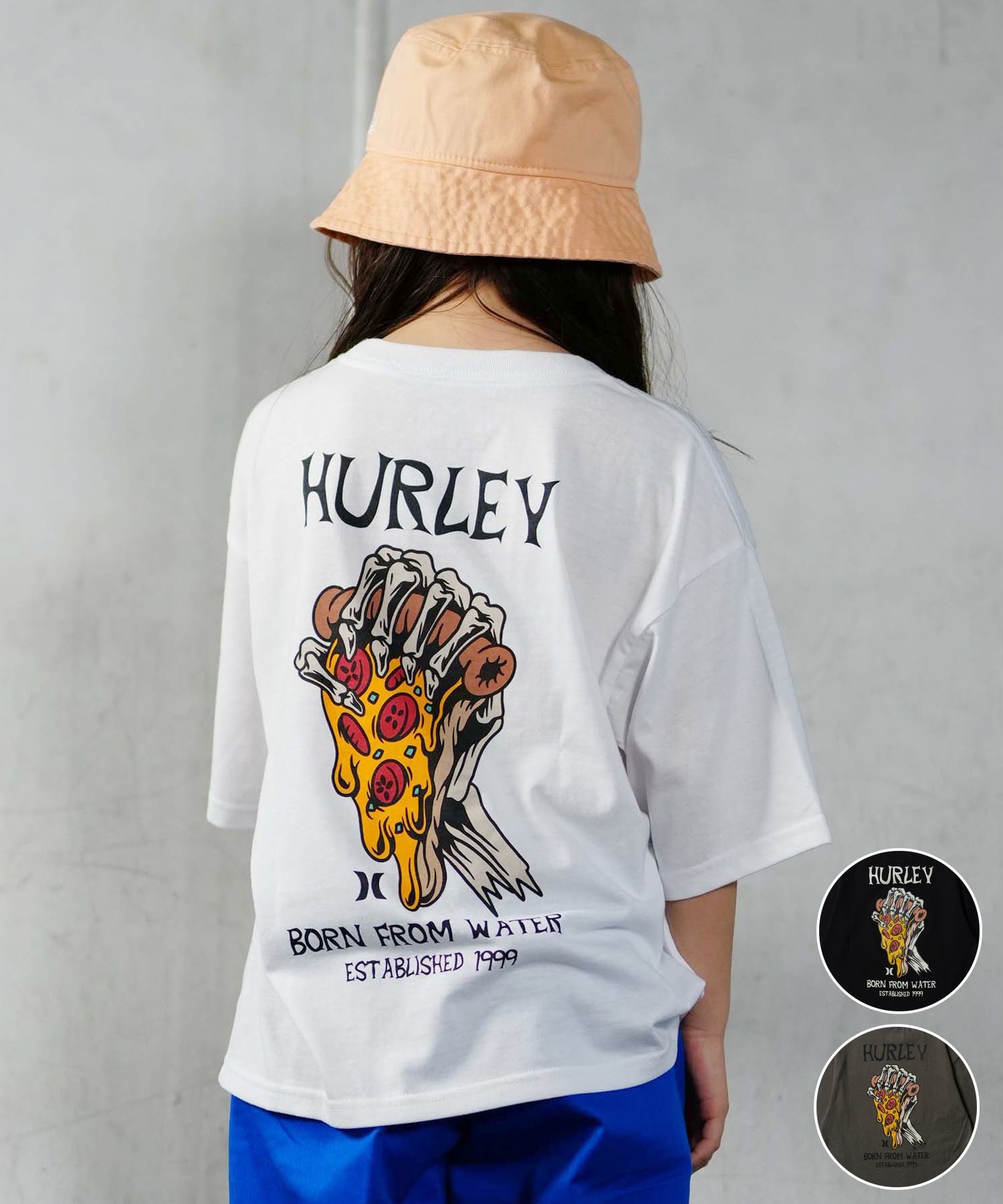 Hurley ハーレー BOYS OVERSIZE PIZZA SHORT SLEEVE TEE キッズ 半袖 Tシャツ BSS2431005(OLV-130cm)