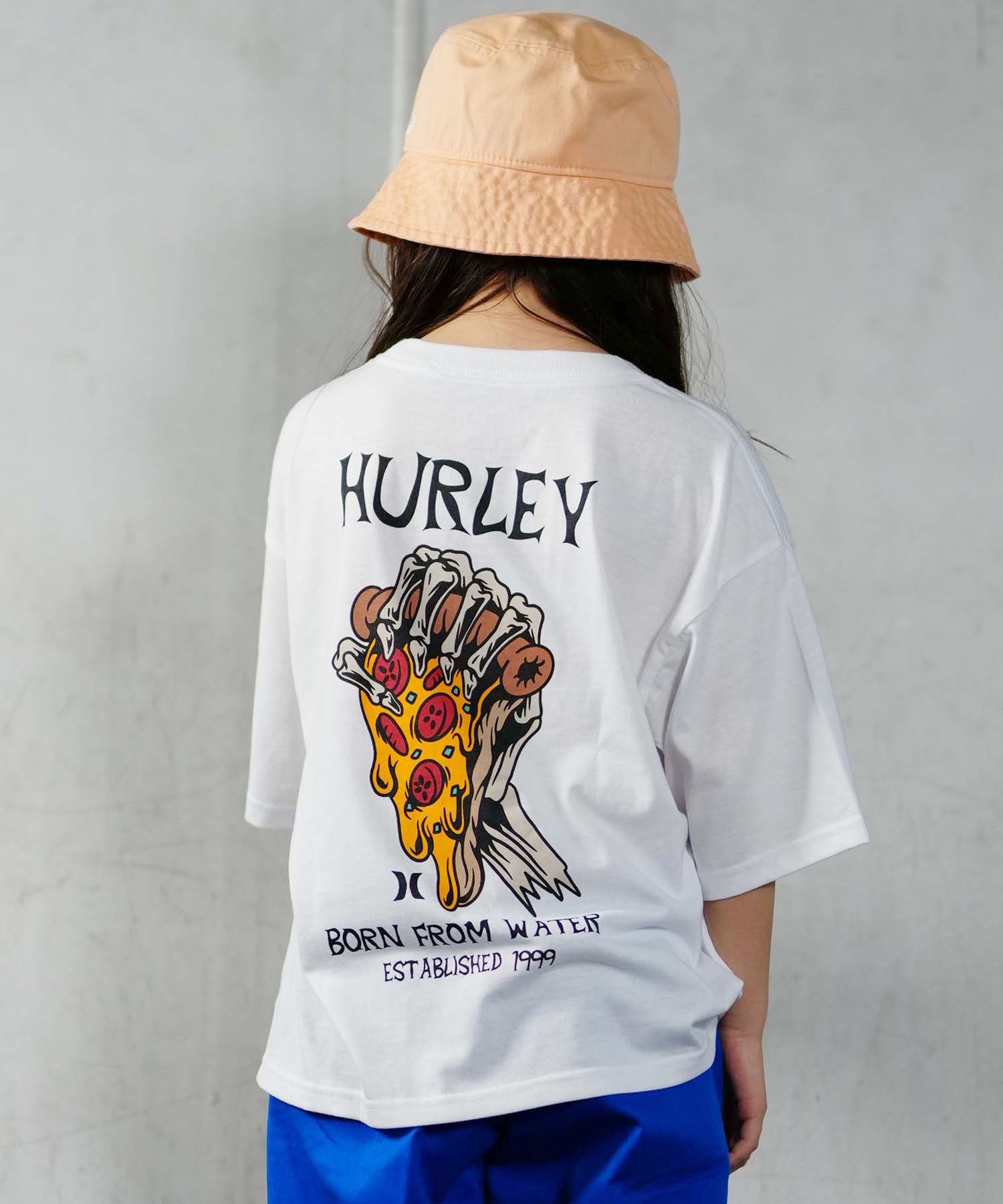 Hurley ハーレー BOYS OVERSIZE PIZZA SHORT SLEEVE TEE キッズ 半袖 Tシャツ BSS2431005(WHT-130cm)