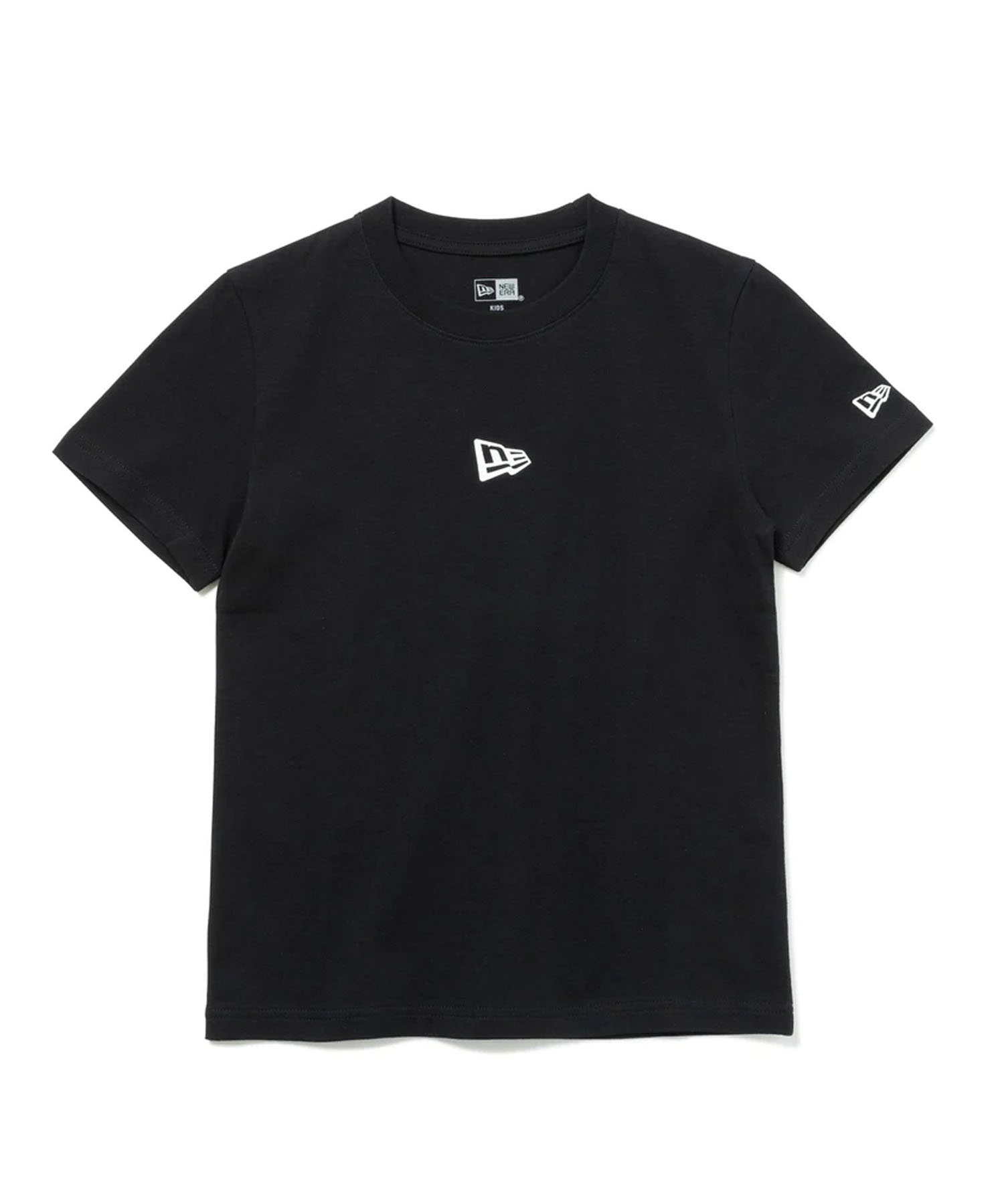 NEW ERA ニューエラ キッズ Tシャツ Youth 半袖 コットン Tシャツ Flag Logo ロゴ 14111855(BLK-130cm)