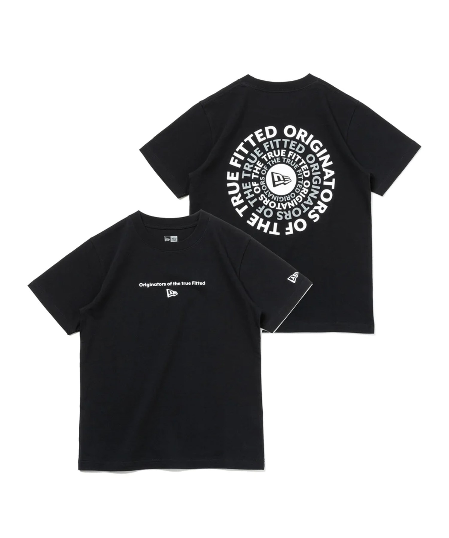 NEW ERA ニューエラ キッズ Youth 半袖 コットン Tシャツ Circle ロゴ 14111857(BLK-130cm)