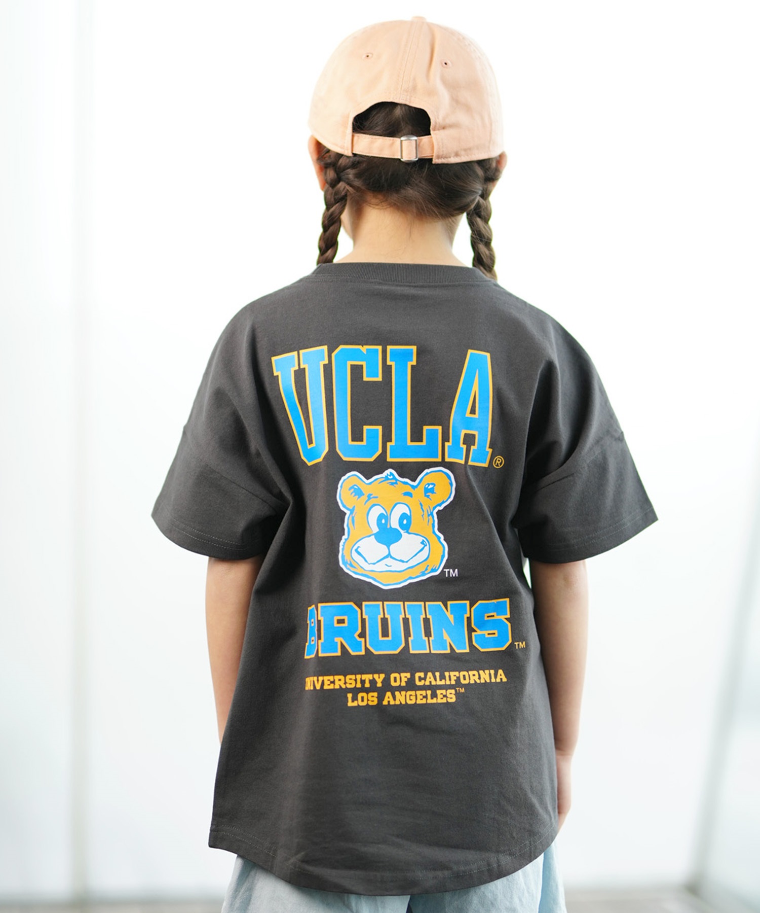 ANTIBAL アンティバル キッズ Tシャツ 半袖 UCLA カレッジロゴ バックプリント オーバーサイズ 242AN3ST195(GRY-130cm)