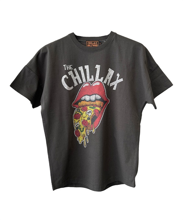 【マトメガイ対象】CHILLAX チラックス キッズ Tシャツ 半袖 バンド風 ピグメント加工 ヴィンテージ風 オーバーサイズ 242CL3ST192