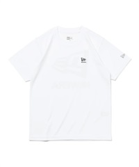 NEW ERA ニューエラ キッズ Youth 半袖 テック Tシャツ Flag and Wordmark ホワイト バックプリント 吸汗速乾 UVカット 14111846