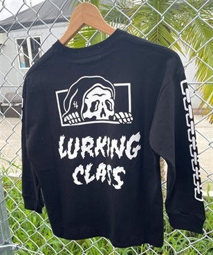 LURKING CLASS/ラーキングクラス キッズ 長袖 Tシャツ ロンＴ バックプリント クルーネック ムラサキスポーツ限定 ST23FTM01K
