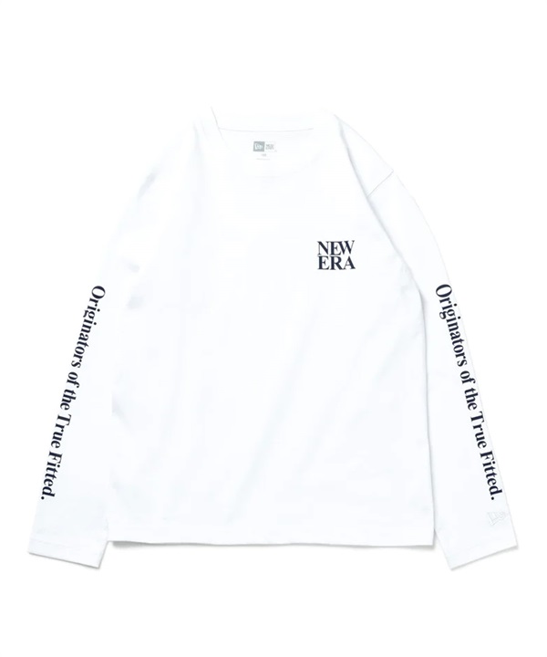 NEW ERA/ニューエラ Youth 長袖 コットン Tシャツ Originators of the True Fitted ホワイト キッズ ロンT 13755263