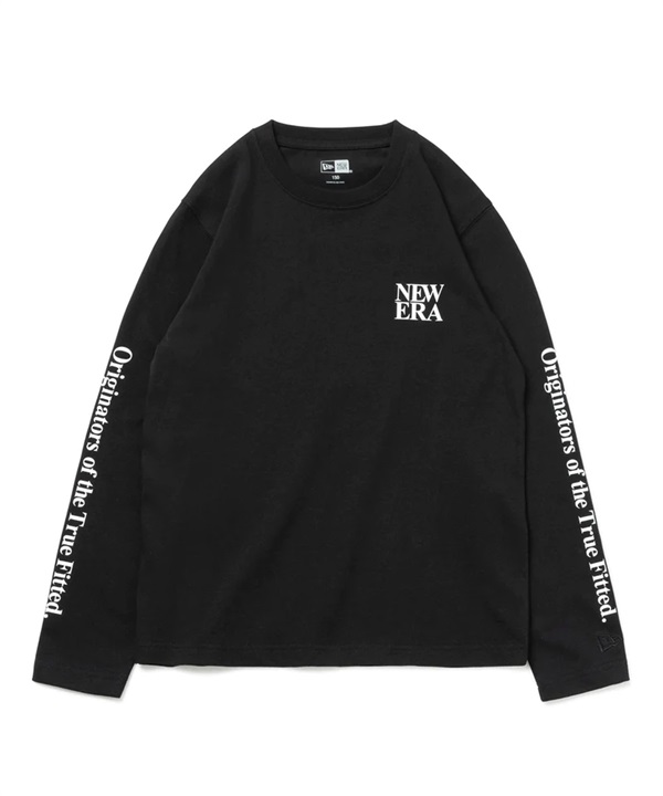 NEW ERA/ニューエラ Youth 長袖 コットン Tシャツ Originators of the True Fitted ブラック キッズ ロンT 13755264