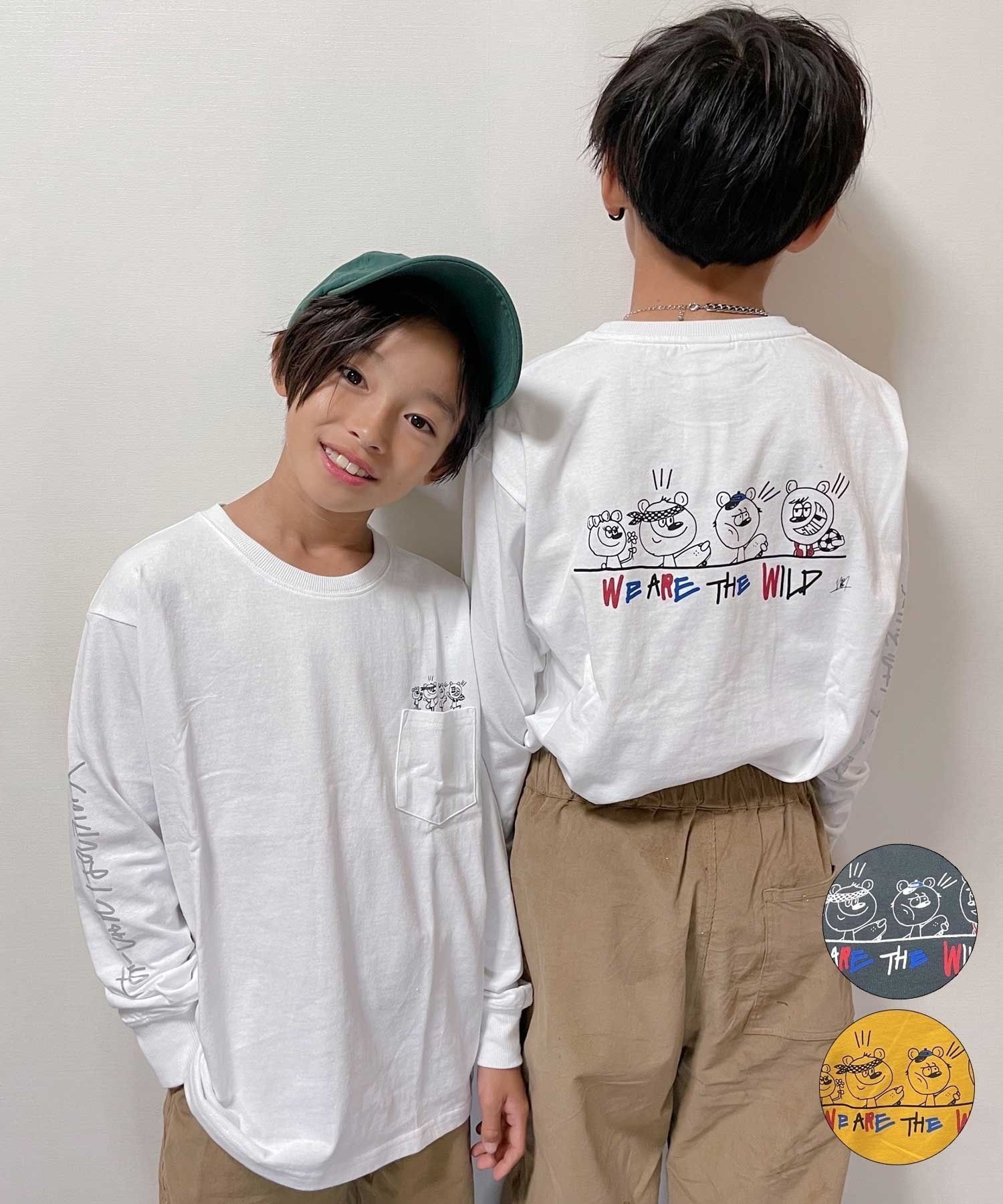 OP/オーピー キッズ ジュニア 長袖 Tシャツ ロンT DTEE 583072 RIY コラボレーション(WHT-100cm)