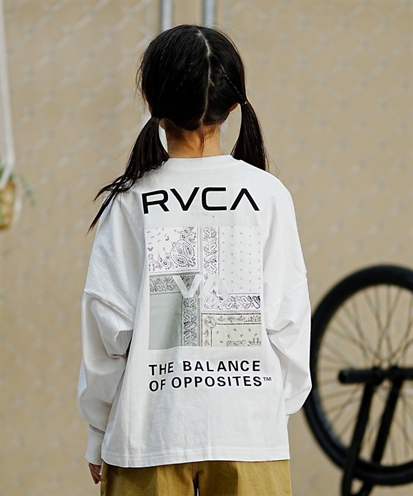 【マトメガイ対象】RVCA ルーカ キッズ ロングTシャツ ロンT バンダナ柄 130cm?160cm BE045-058