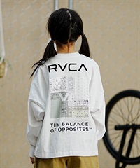 【クーポン対象】RVCA ルーカ キッズ ロングTシャツ ロンT バンダナ柄 130cm?160cm BE045-058(WHT-130cm)