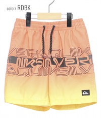 QUIKSILVER クイックシルバー EQBJV03434 キッズ ユース ボーイズ トランクス 水着 ボードショーツ ロゴ 海水パンツ(RDBK-130cm)