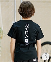 【クーポン対象】RVCA ルーカ キッズ ラッシュガード Tシャツ 半袖 バックプリント ユーティリティ 水陸両用 UVカット BE045-804(WHT-130cm)