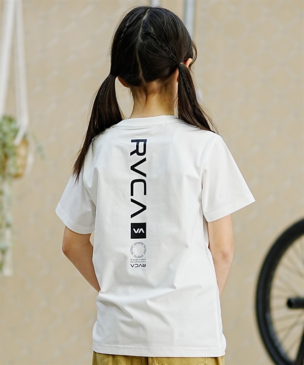 【クーポン対象】RVCA ルーカ キッズ ラッシュガード Tシャツ 半袖 バックプリント ユーティリティ 水陸両用 UVカット BE045-804