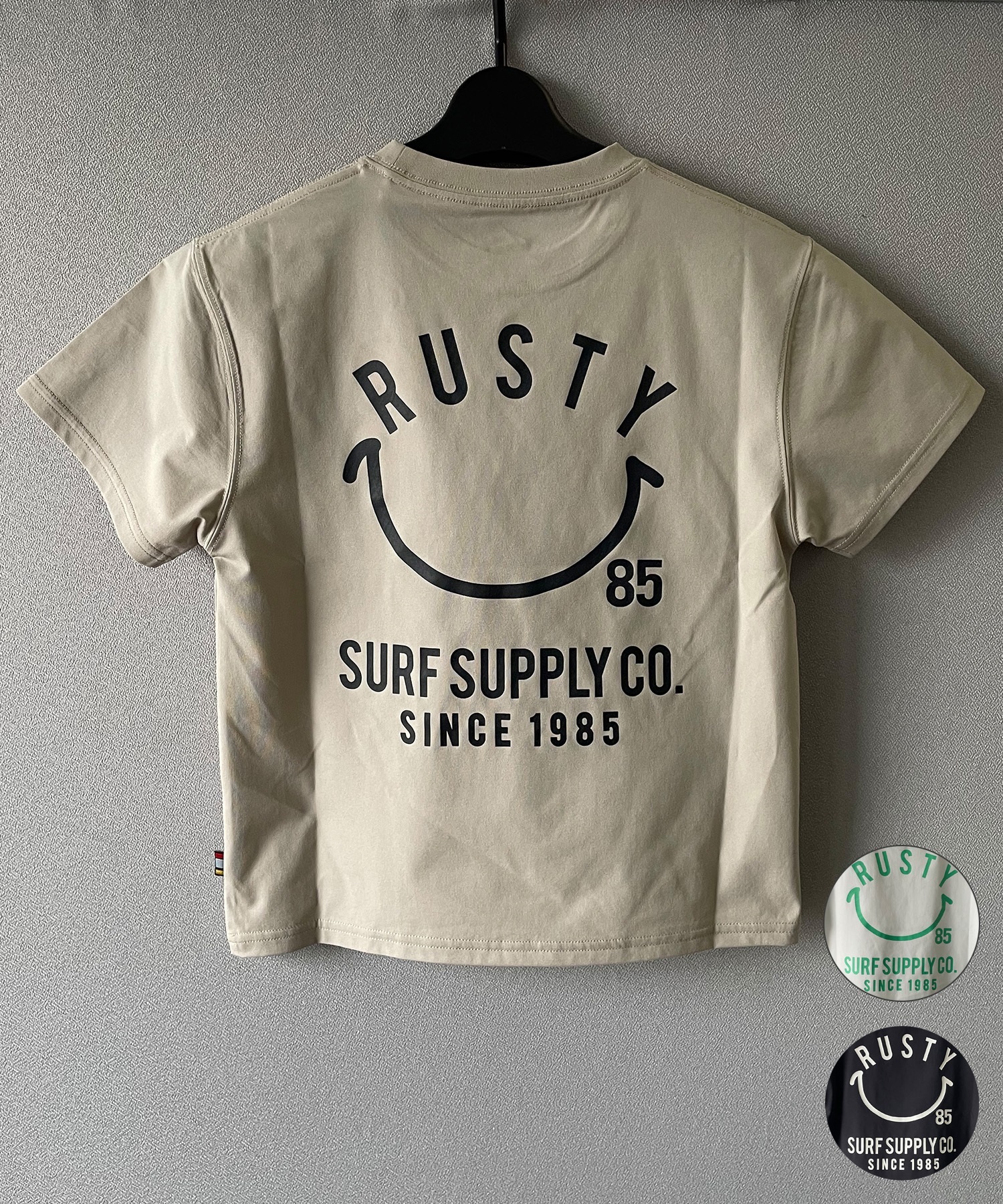 RUSTY ラスティー ラッシュガード キッズ 半袖 Tシャツ バックプリント UVカット 964465(WHT-130cm)