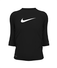 NIKE ナイキ キッズ ラッシュガード 半袖 ロゴ ショートスリーブ ハイドロガード UVカット NESSE740 N001(N001-130cm)