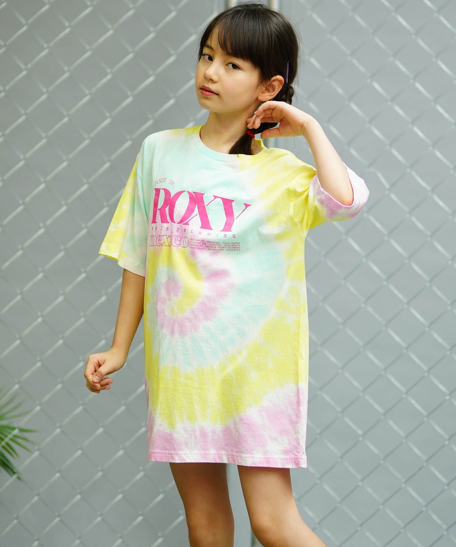 ROXY ロキシー キッズ Tシャツワンピース 半袖 タイダイ TDR242053