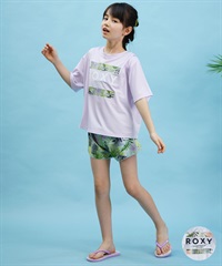 【クーポン対象】ROXY ロキシー キッズ 水着 スイムウェア ラッシュガード Tシャツ 半袖 3点セット TSW241102