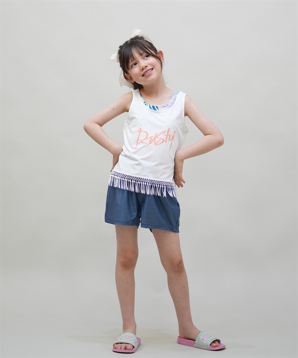 RUSTY ラスティー 水着 キッズ 4点セット セパレートタイプ タンクトップ 半袖 Tシャツ ショートパンツ 964807