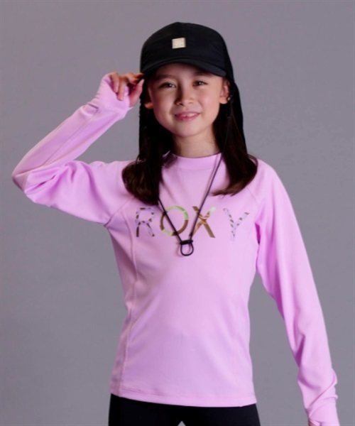 ROXY ロキシー MINI MERMAID LOGO L/S TLY231107 キッズ ユース ガールズ ラッシュガード 長袖 UVカット 速乾 KX1 E18(WTPK-130cm)