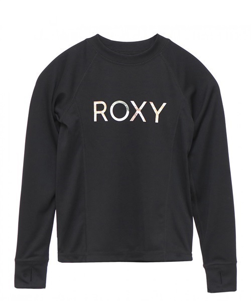 ROXY ロキシー MINI MERMAID LOGO L/S TLY231107 キッズ ユース ガールズ ラッシュガード 長袖 UVカット 速乾 KX1 E18(BKWT-130cm)