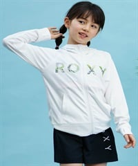 ROXY ロキシー キッズ ラッシュガード パーカー ジップアップ 長袖 UVカット TLY241106(WHT-120cm)