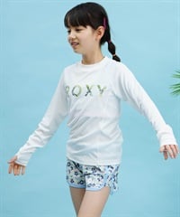 ROXY ロキシー キッズ ラッシュガード Tシャツ 長袖 ロンT UVカット TLY241107(WHT-130cm)