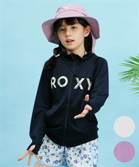 【クーポン対象】ROXY ロキシー キッズ ラッシュガード ジップアップ 長袖 UVカット TLY241108(BLK-120cm)